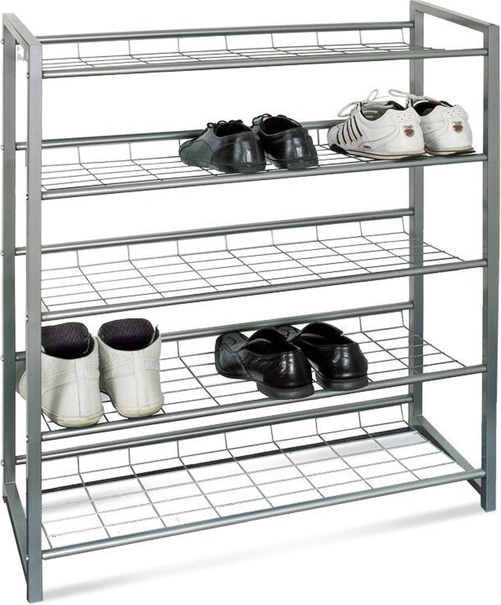 HakuShop Schoenenrek - Grijs - Staal - 12 paar schoenen - 80x30x106cm (6017410551521)