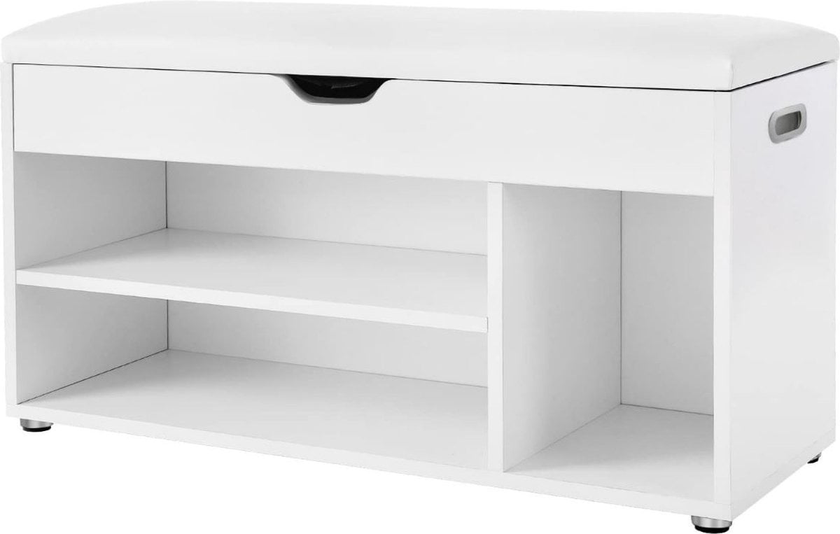 MIRA Home Schoenenkast - Schoenbank - Wit - Spaanplaat - 80x30x44 (8720909800649)