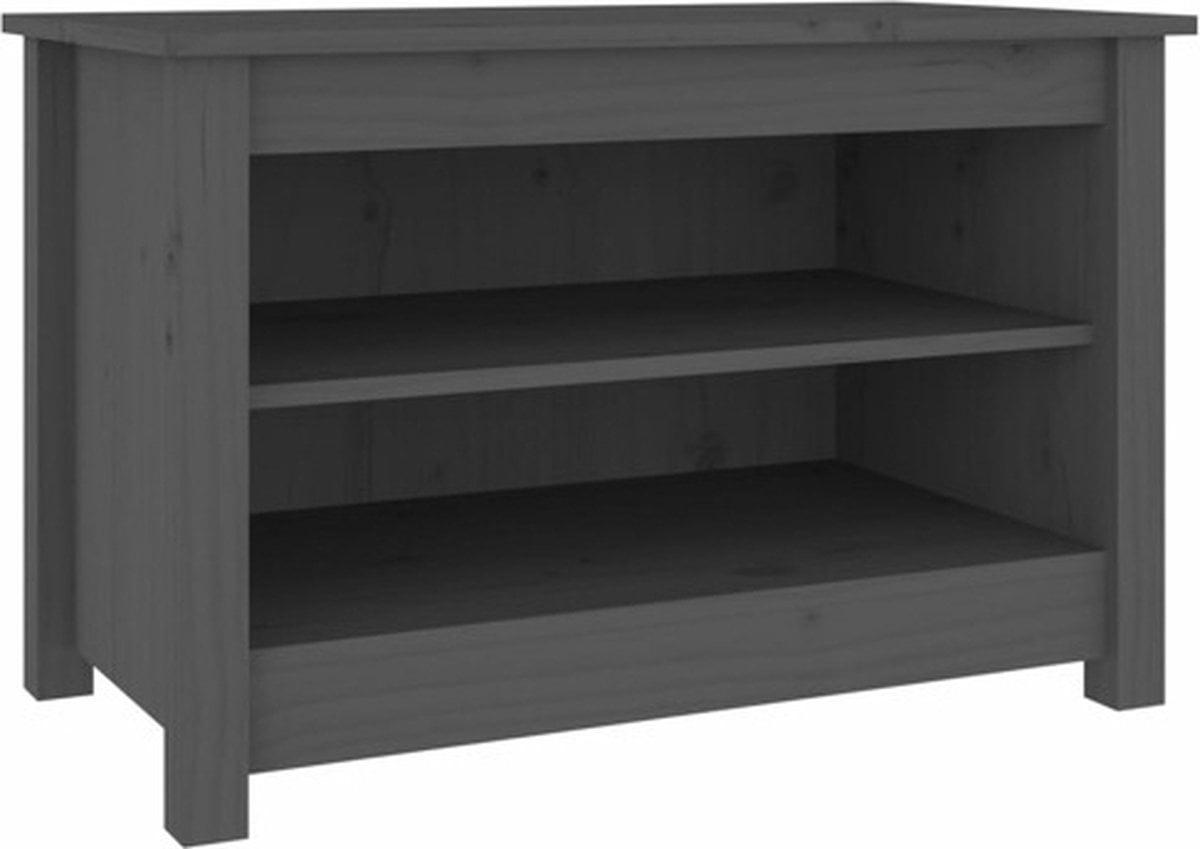 vidaXL Schoenenbank 70x38x45.5 cm massief grenenhout grijs (8720286922620)