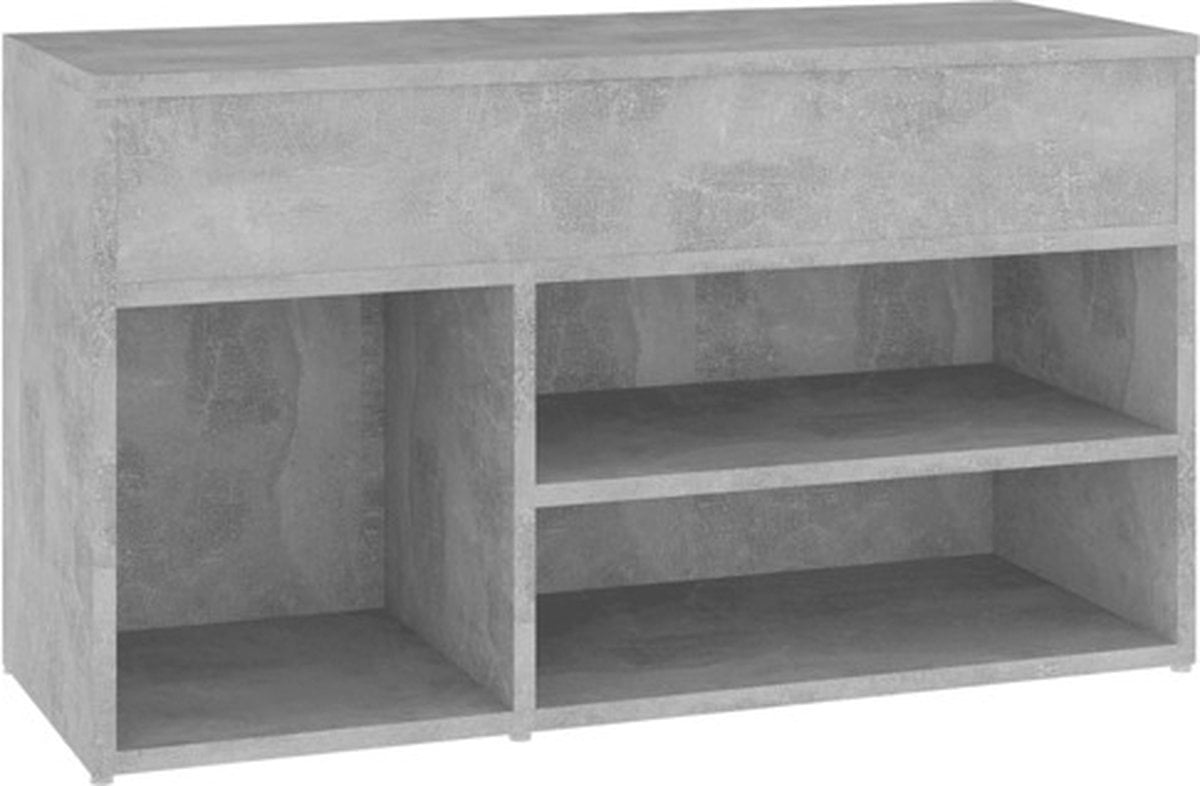 vidaXL Schoenenbank 80x30x45 cm spaanplaat betongrijs (8720286643488)