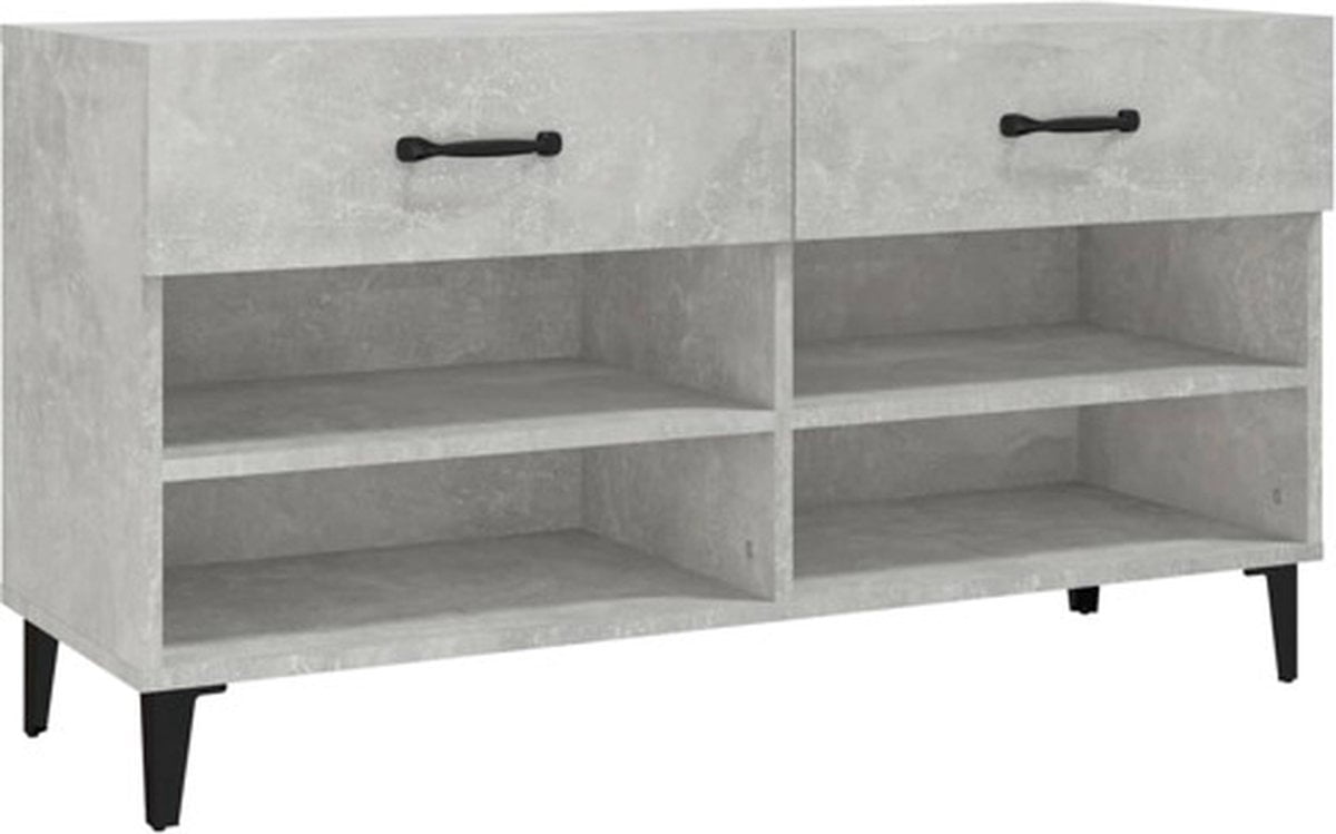 vidaXL Schoenenkast 102x35x55 cm bewerkt hout betongrijs (8720287083207)