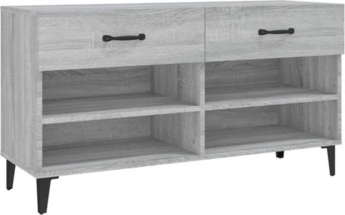 vidaXL Schoenenkast 102x35x55 cm bewerkt hout grijs sonoma eikenkleur (8720287086789)