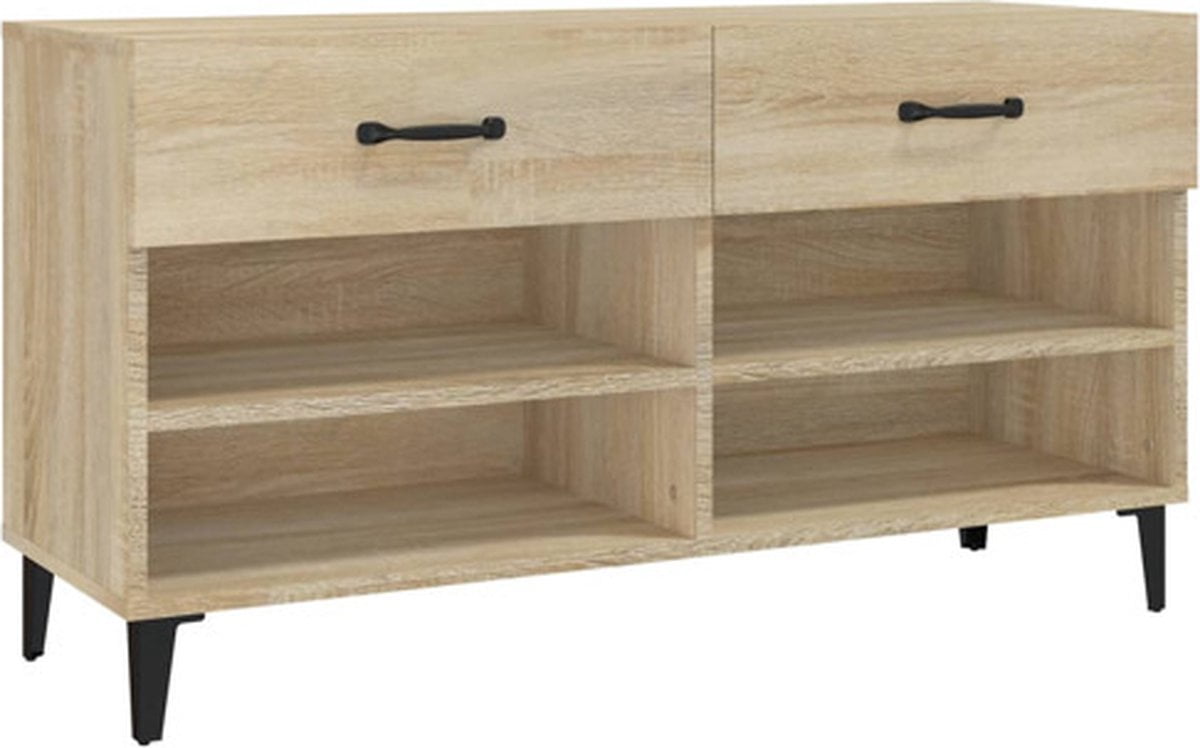 vidaXL Schoenenkast 102x35x55 cm bewerkt hout sonoma eikenkleurig (8720287083191)