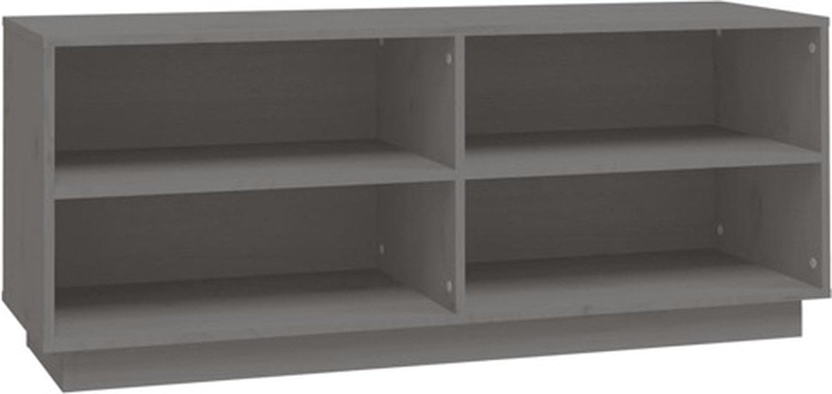 vidaXL Schoenenkast 110x34x45 cm massief grenenhout grijs (8720286841341)