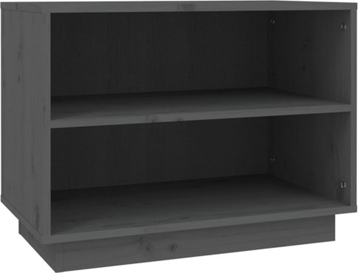 vidaXL Schoenenkast 60x34x45 cm massief grenenhout grijs (8720286841396)