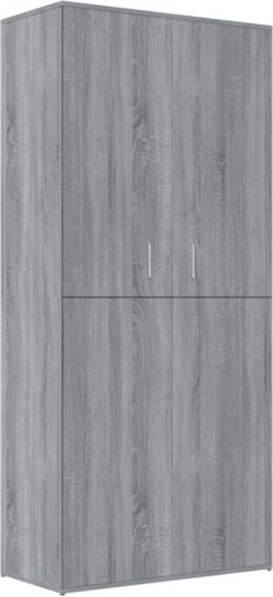 vidaXL Schoenenkast 80x39x178 cm bewerkt hout grijs sonoma eikenkleur (8720286976982)