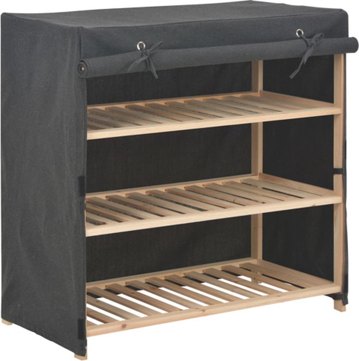 vidaXL Schoenenkast met hoes 79x40x80 cm stof grijs (8718475731030)