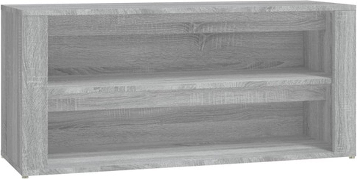 vidaXL Schoenenrek 100x35x45 cm bewerkt hout grijs sonoma eikenkleur (8720287223146)