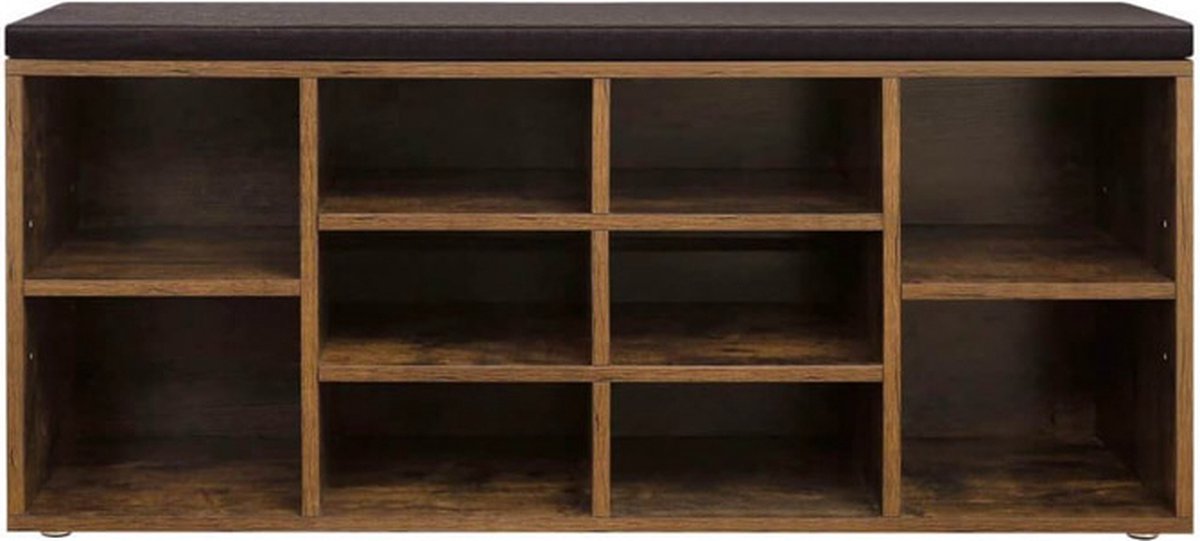 Furnstar schoenenkast - 104x30x48 cm - Bruin - Zwart (8721001551729)