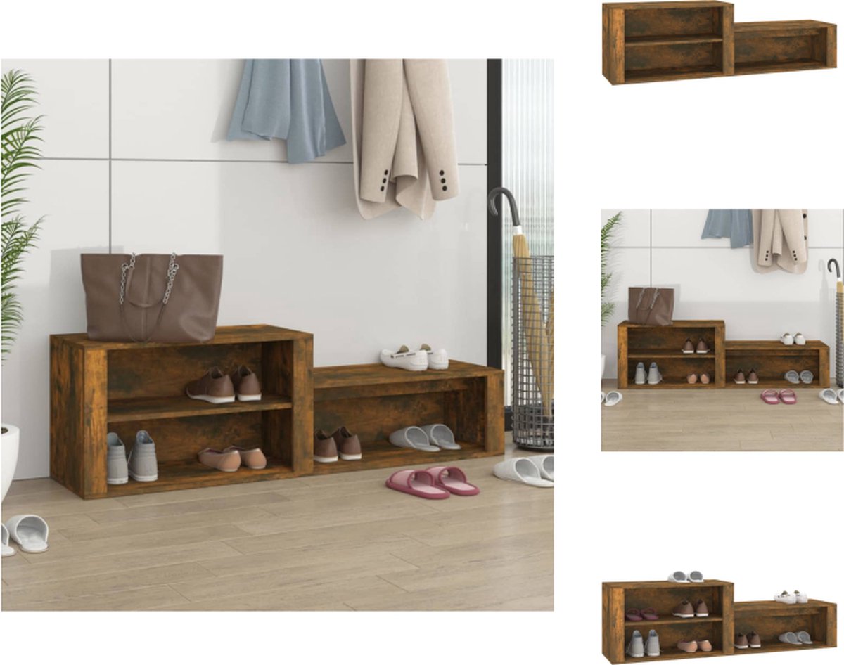 vidaXL Schoenenkast - gerookt eiken - 150x35x45 cm - Schoenenkast (8721032941674)