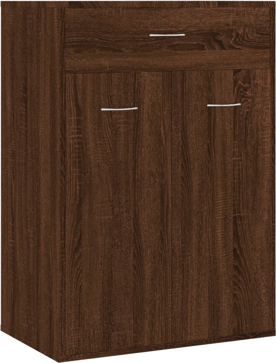 vidaXL - Schoenenkast - 60x35x84 - cm - bewerkt - hout - bruin - eikenkleur (8720286976241)