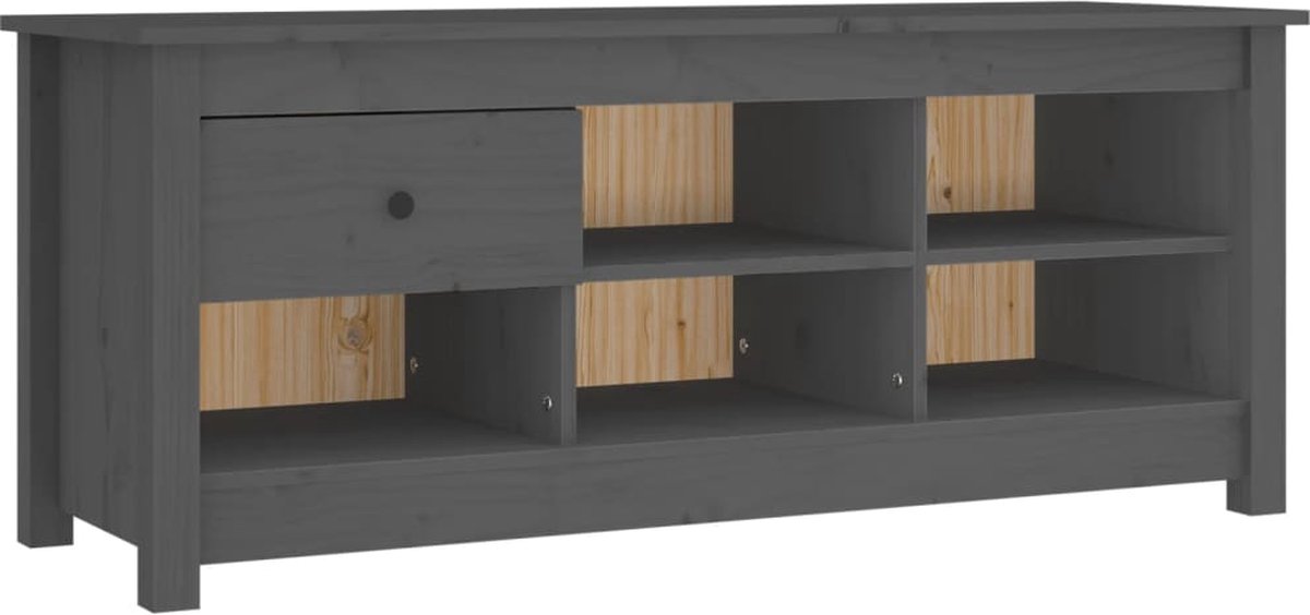 vidaXL - Schoenenkast - 110x38x45,5 - cm - massief - grenenhout - grijs (8720287189695)