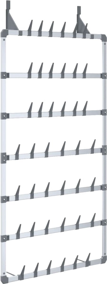 vidaXL - Schoenenrek - hangend - 66x13x139 - cm - zilverkleurig (8720287018483)