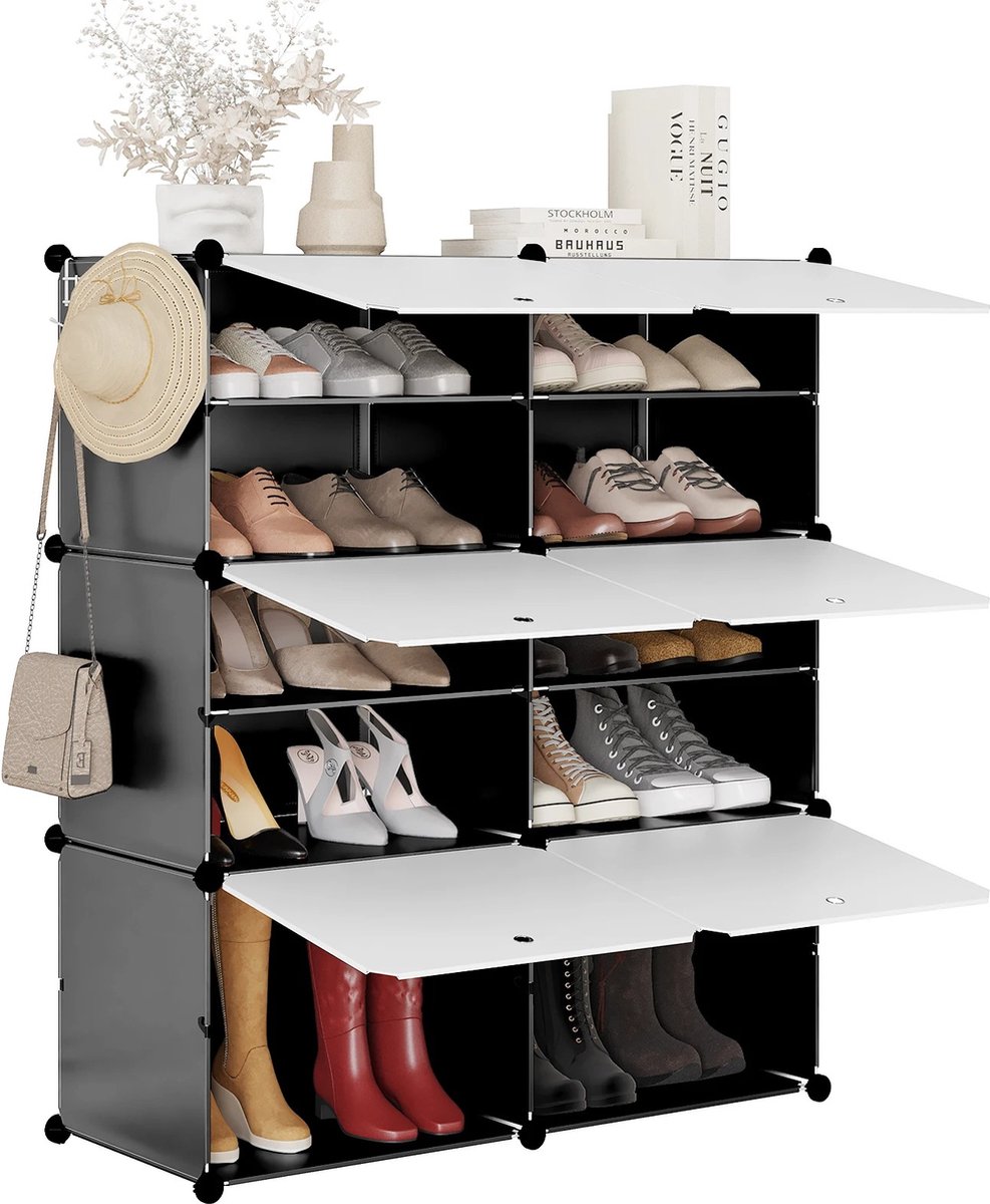 Boni - Schoenen Opbergdoos - Schoenenkast - Schoenenrek - 6 Compartimenten - DIY Ontwerp - Waterdicht en Stevig - Voor 24 Paar Schoenen (6150834759736)