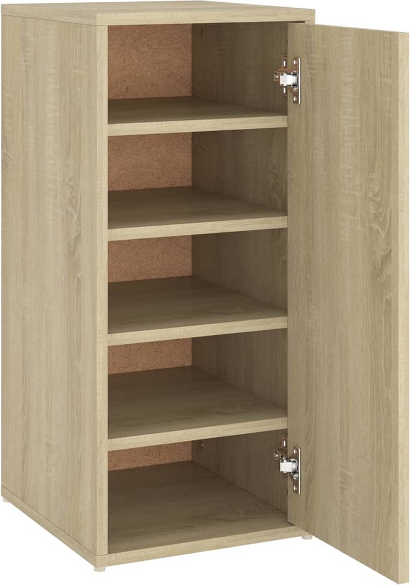 vidaXL - Schoenenkast - 32x35x70 - cm - spaanplaat - sonoma - eikenkleurig (8720286646403)