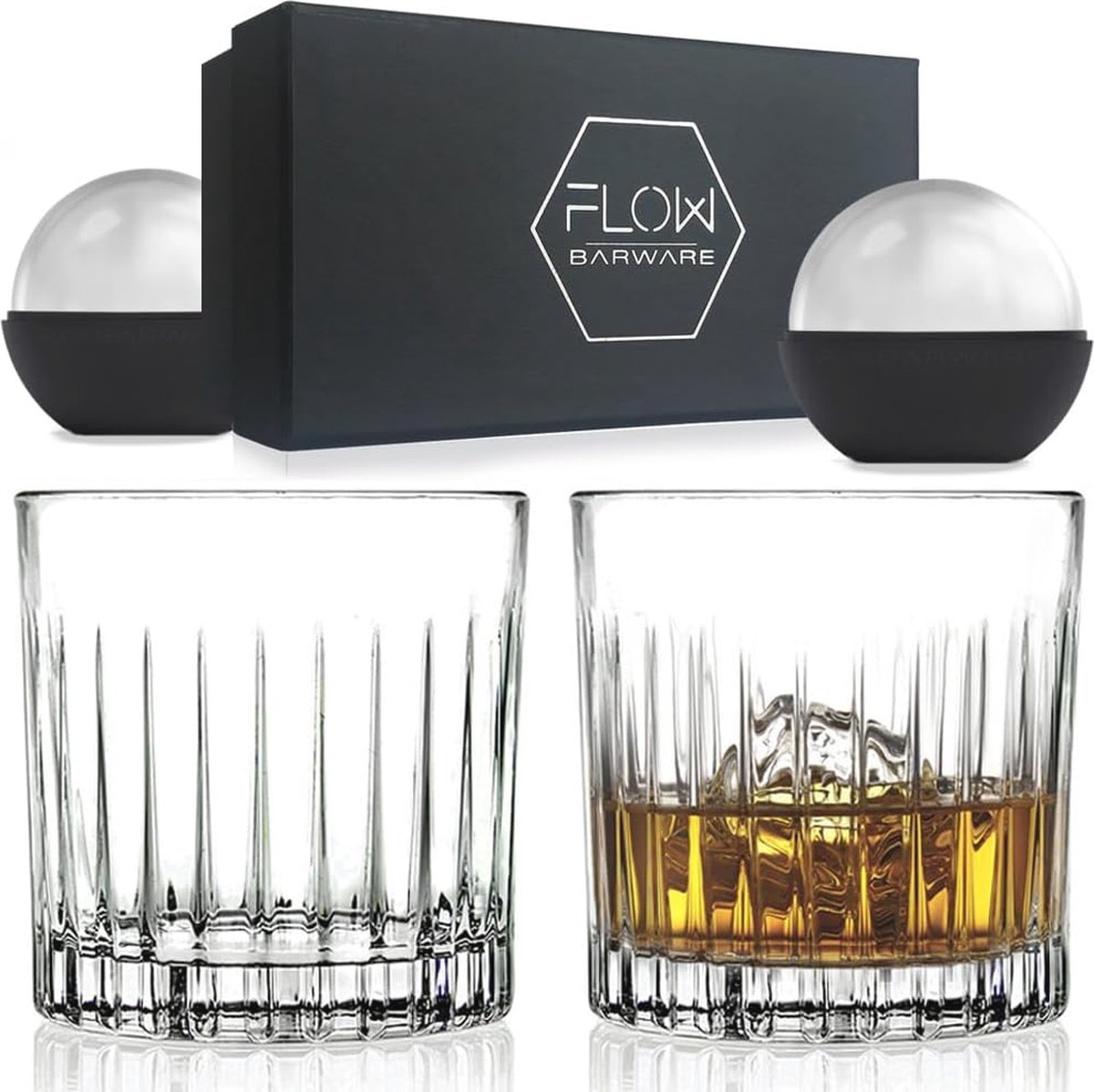 Elegante Kristallen Whiskyglazen - Set van 2, Perfect voor Scotch, Bourbon en Cocktails (6152604268226)