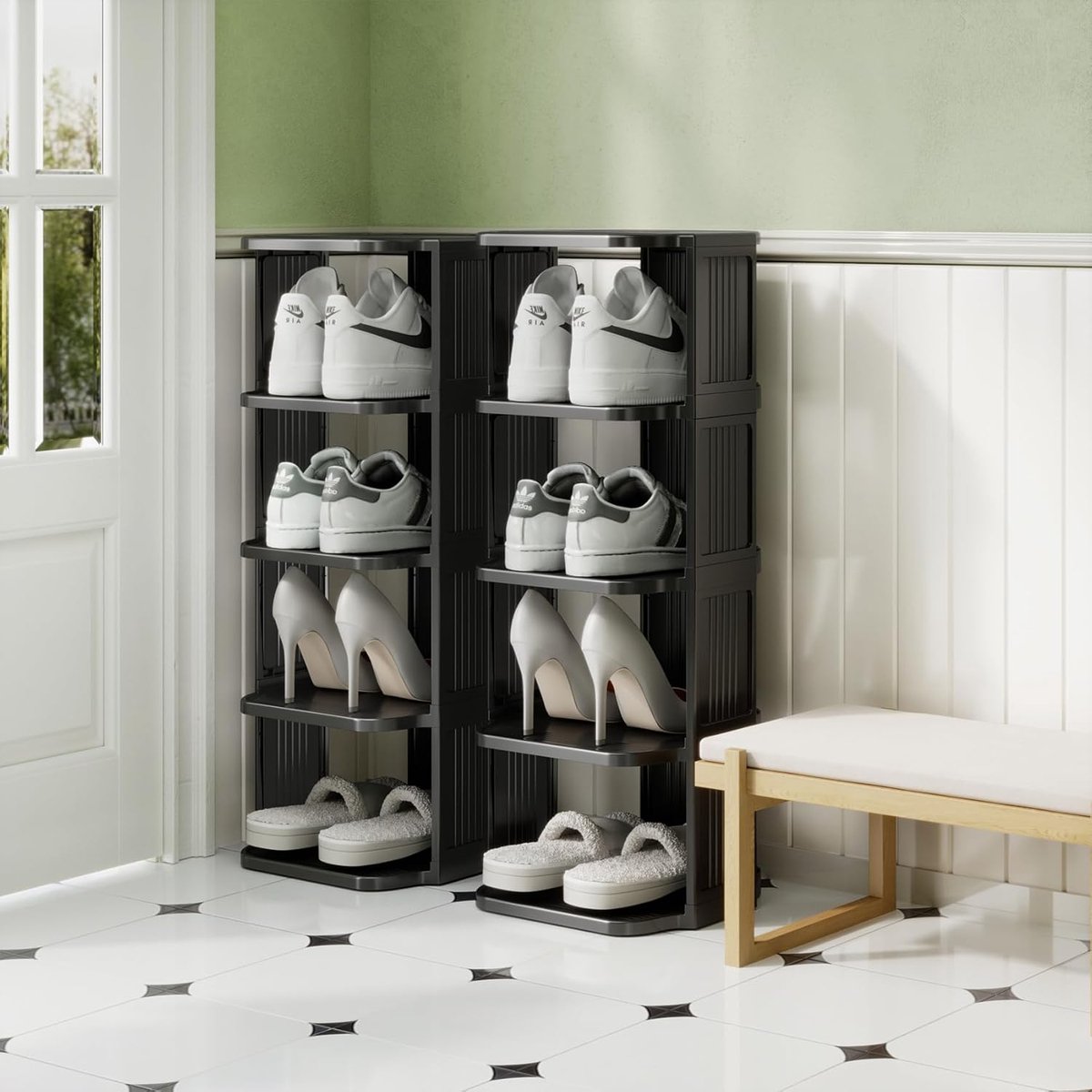 JGS ® Slimme Schoenenrek Organizer met 8 Niveaus voor Ingang, Woonkamer en Garderobe (8721234219984)