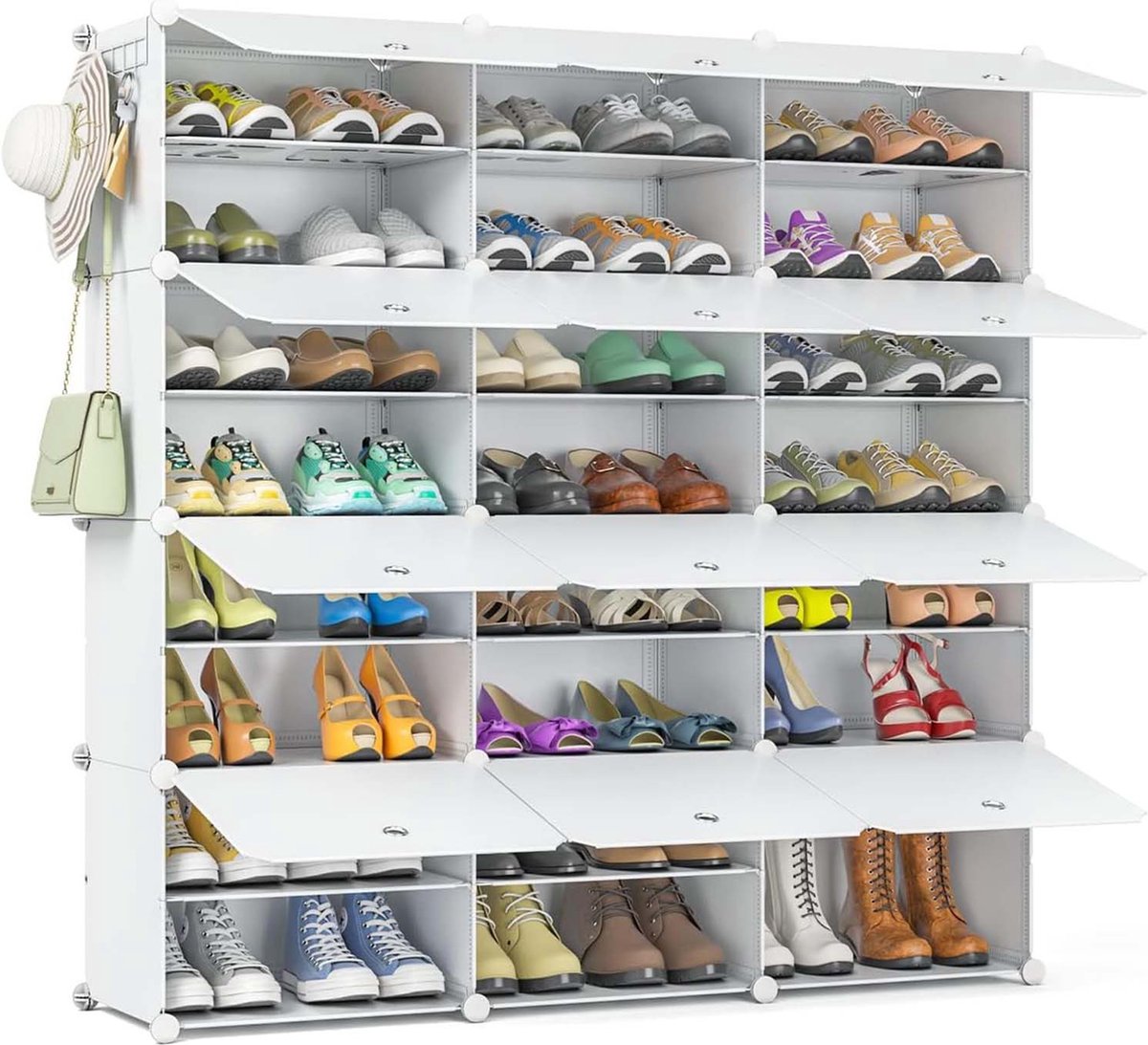 Living Nine Schoenenkast - Wit - 48 Paar Schoenen - Schoenenrek (8720165545711)