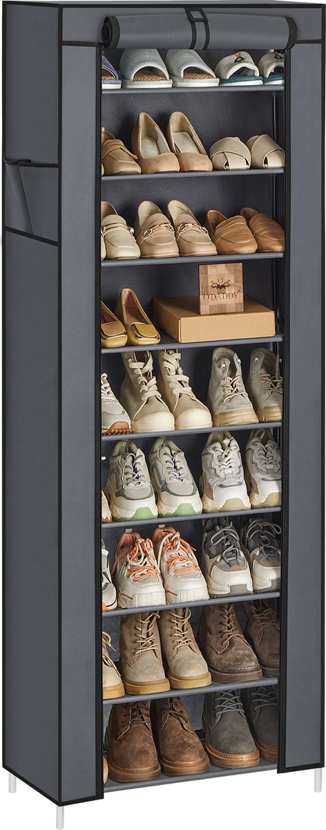 O'DADDY® Schoenenrek Stofvrij - 10 Lagen - 27-35 Paar Schoenen - Schoenenkast - Schoenen rek - Waterdicht en Stofbestendig - Zwart (8718657950198)