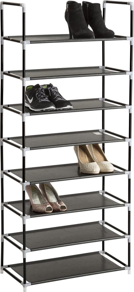 TecTake metalen schoenenrek - 8 niveaus - Max. 24 paar schoenen (4260490480058)