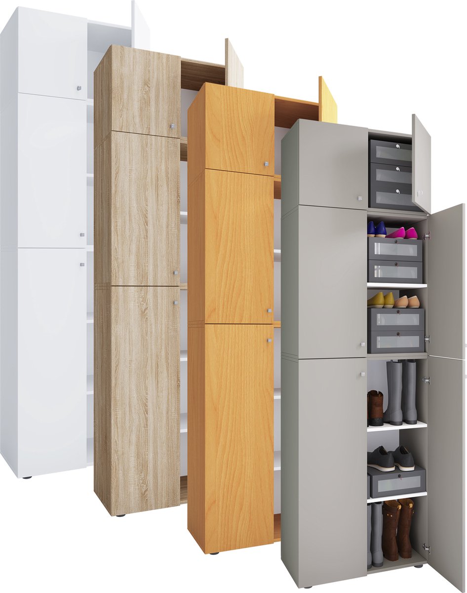 VCM XXL Houten Schoenenkast Garderobe Grote Kast Schoenen Hal Kast Lona 5f A XXL Houten Schoenenkast Garderobe Grote Kast Schoenen Hal Kast Lona 5f A (4051814413247)