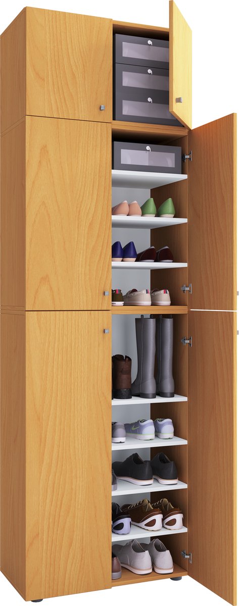 VCM XXL Houten Schoenenkast Garderobe Schoenen Hal Kast Lona 9f A XXL Houten Schoenenkast Garderobe Schoenen Hal Kast Lona 9f A (4051814413360)