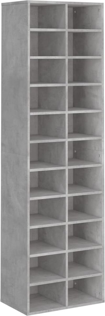 vidaXL - Schoenenkast - 54x34x183 - cm - bewerkt - hout - betongrijs (8719883675343)