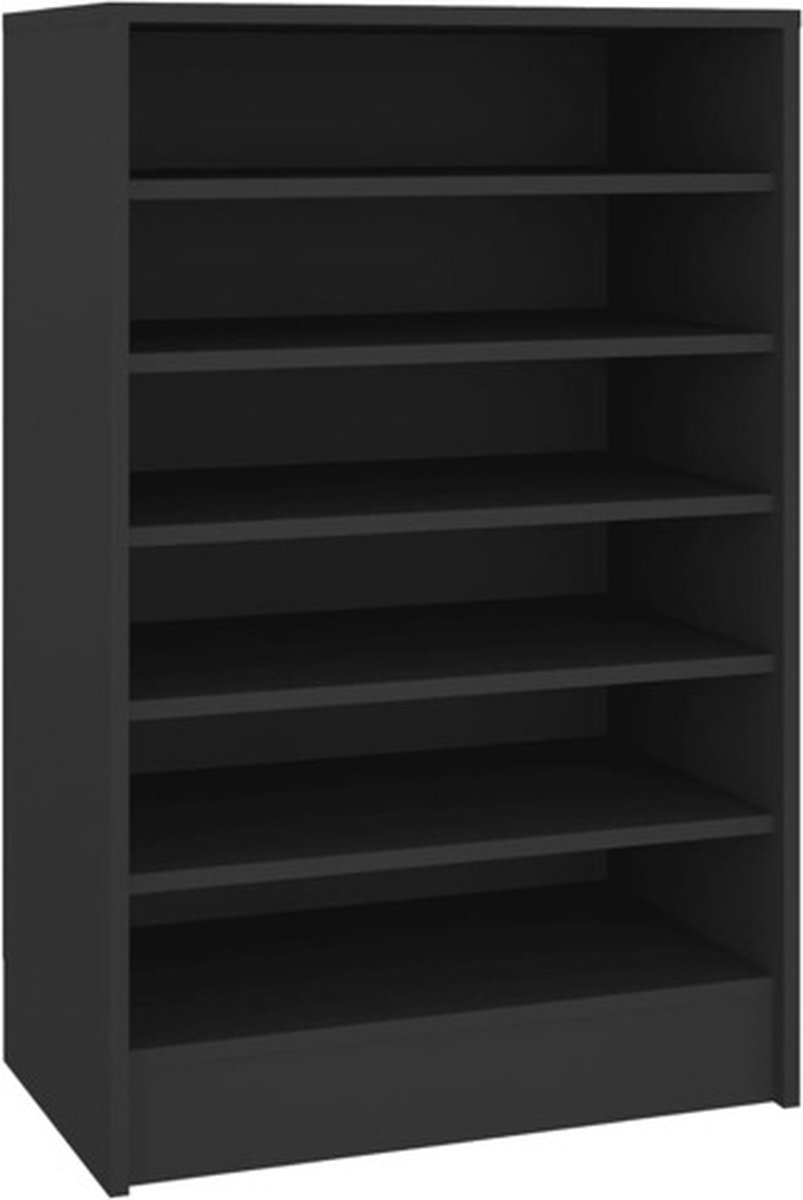 vidaXL - Schoenenkast - 60x35x92 - cm - bewerkt - hout - zwart (8720286646267)