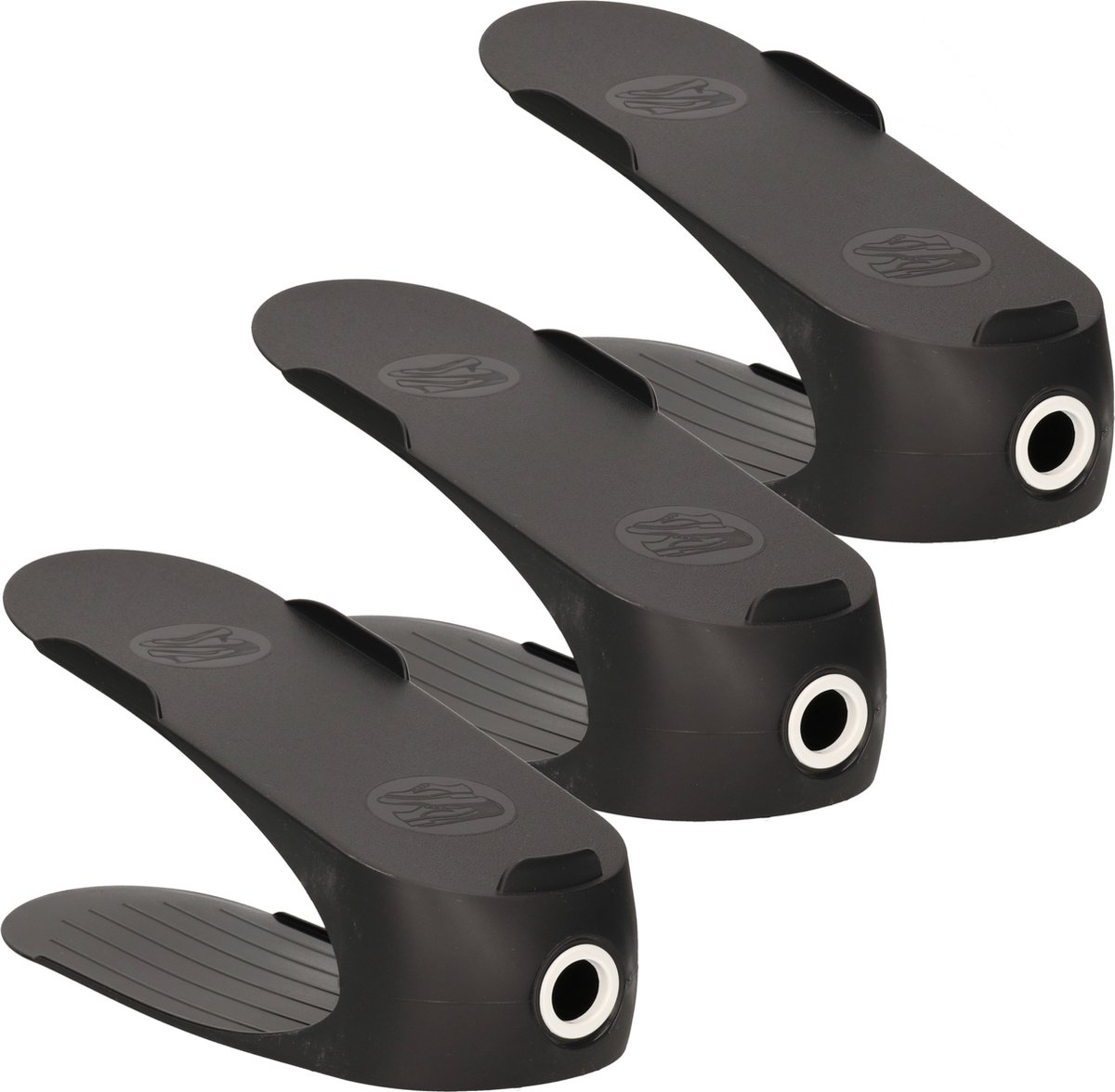 3x Stuks schoenenrekjes/plankjes voor 1 paar schoenen zwart 29,5 x 25 cm - Schoenen opbergen (8720576991978)