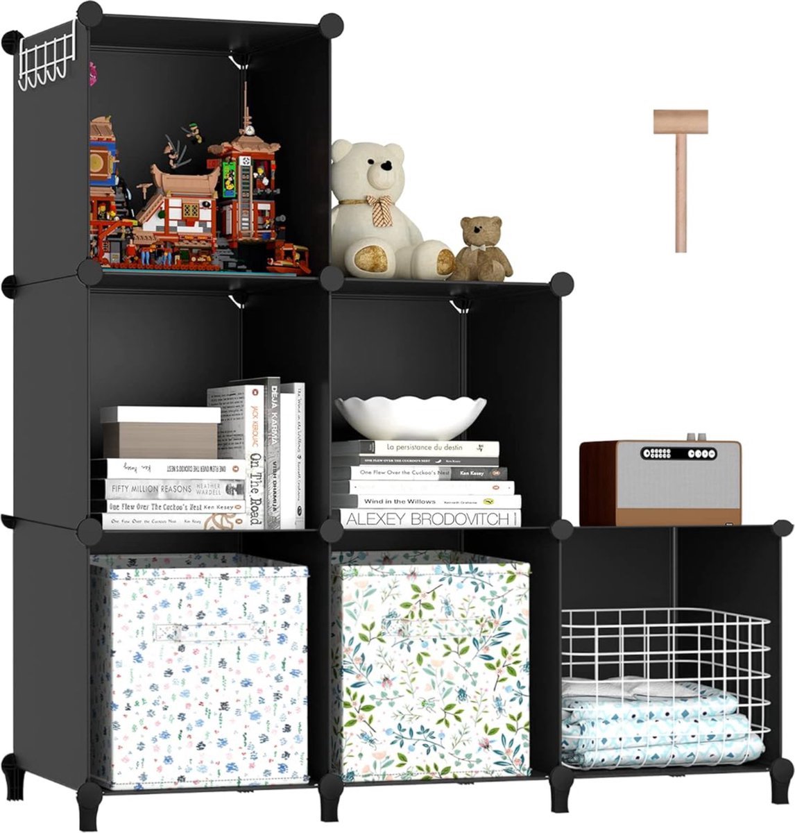 BOTC Boekenkast - Opbergkast - 6 Stuks - Opbergsysteem - Style Ladesysteem - 6x9L - Zwart (8721049706921)