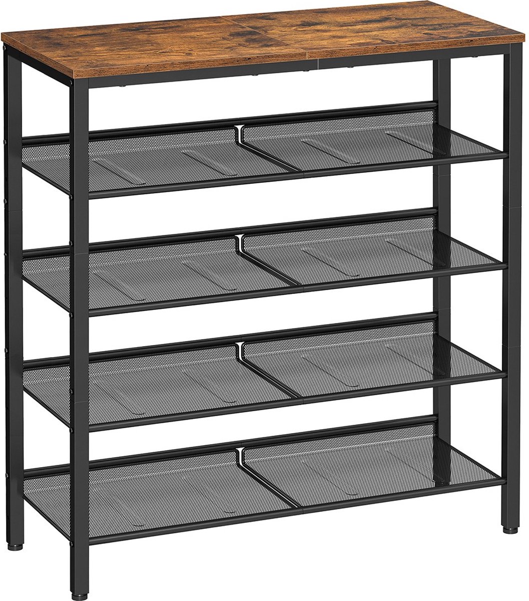 Dressoir en schoenenkast 93cm - 2 in 1 - Industrieel - Schoenenrek - Consoletafel - Gangtafel - Bijzettafel (6097233345316)