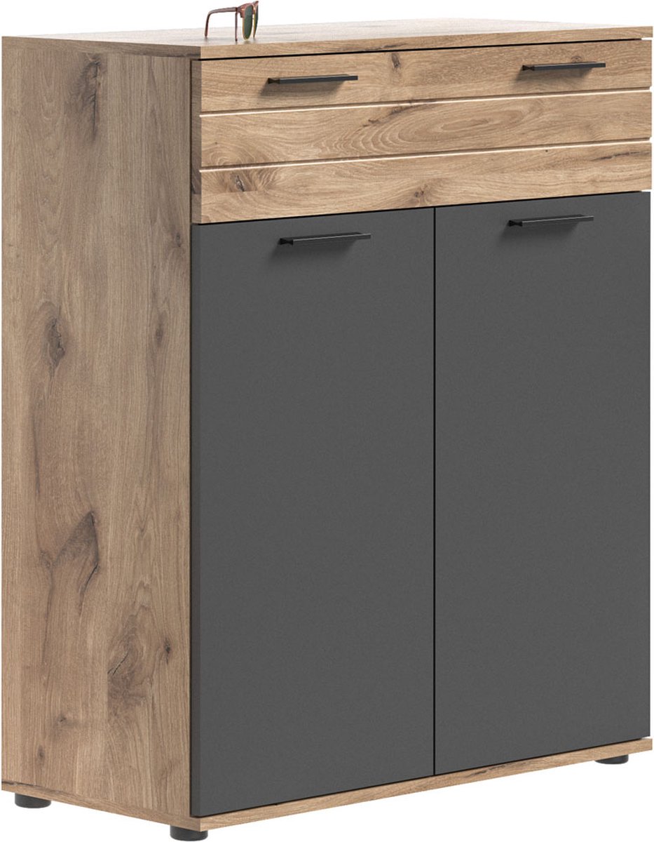 Mason schoenenkast 2 deuren, 1 lade eik decor. (4066432000533)