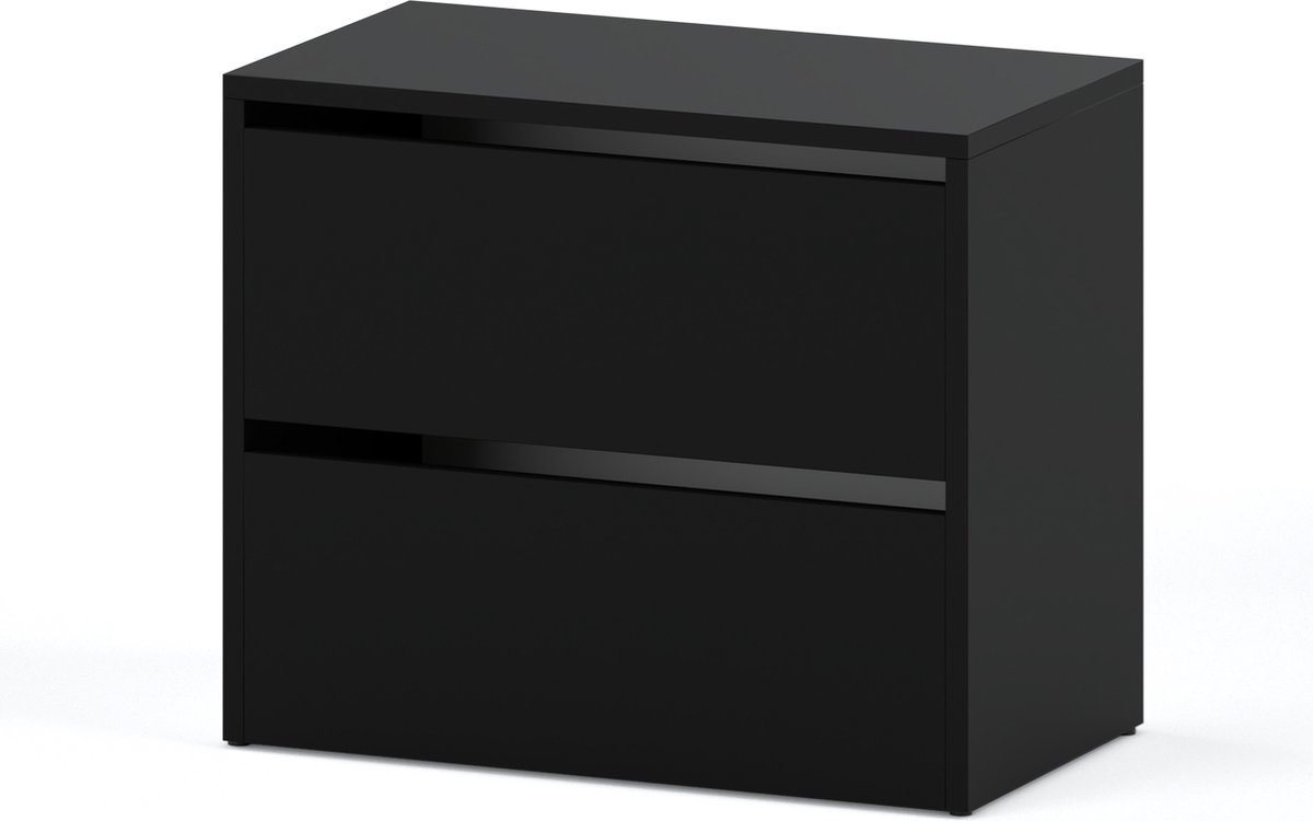 Meubel Square - Schoenenkast STEP - Mat Zwart - Modulaire schoenenkast zonder handgrepen (9509294374275)