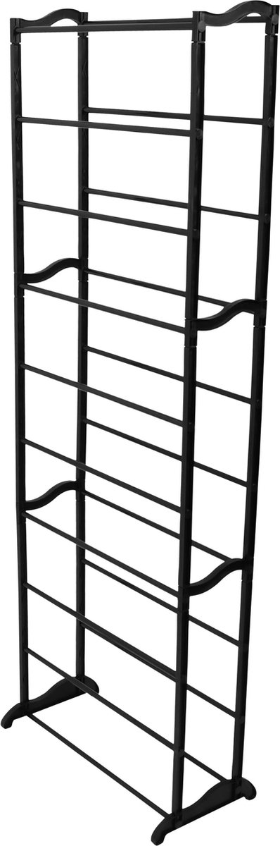 Niceey XXL Schoenenrek 10 Laags - 20 tot 35 Paar Schoenen - Schoenenkast - Schoenenbank - Metaal & Kunststof - Zwart (8720387757718)