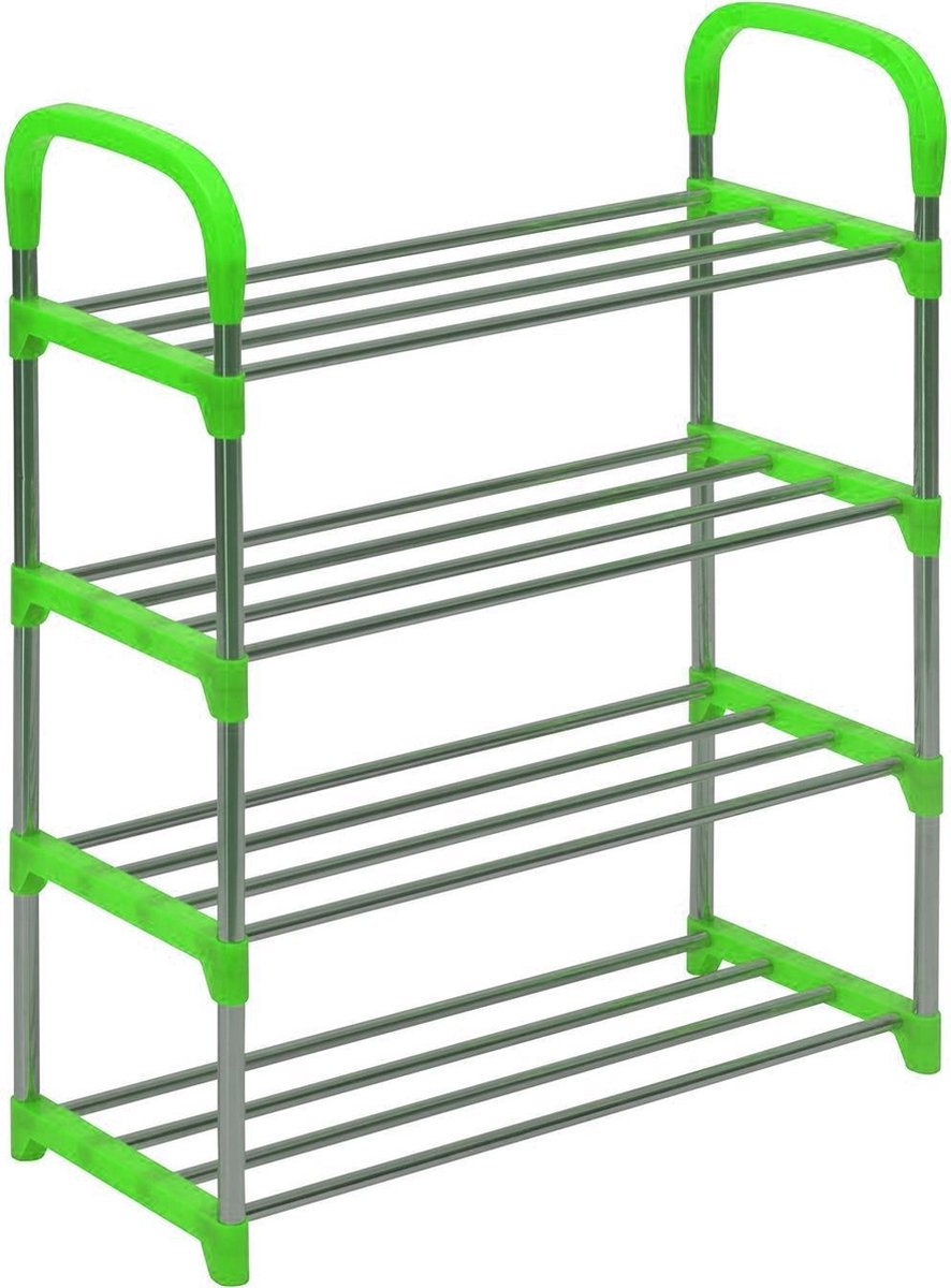 Ruimtebesparend Schoenenrek - Organizer - 50 x 23 x 66 cm - 4-laags - Groen (7444736326394)