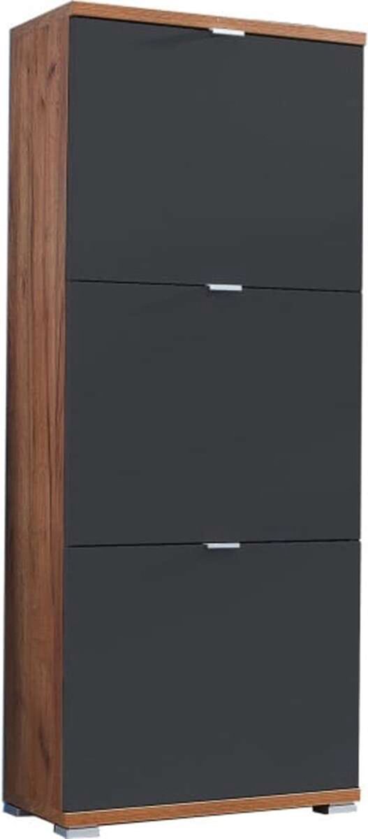 Schoenenkast 3 Vakken Joshua Hout - Zwart (5404016460653)