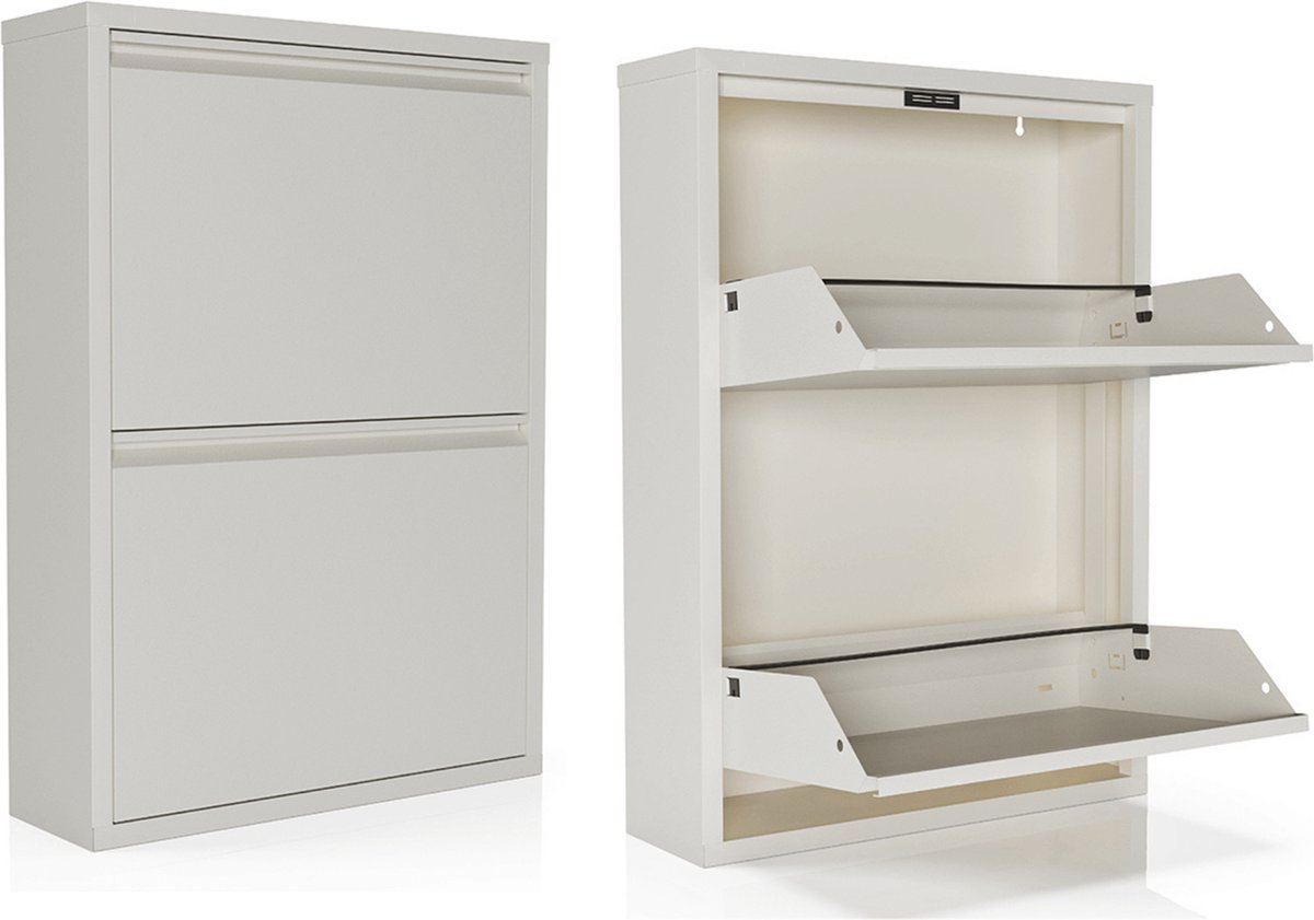 Schoenenkast Bodi 2-vaks Wit (set van 2) (8720061056014)