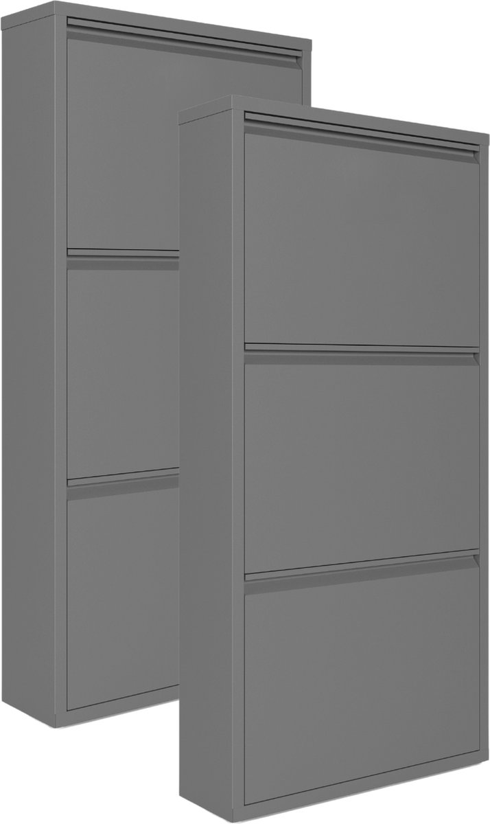 Schoenenkast Bodi 3-vaks Clay Grey (set van 2) (8720061059565)