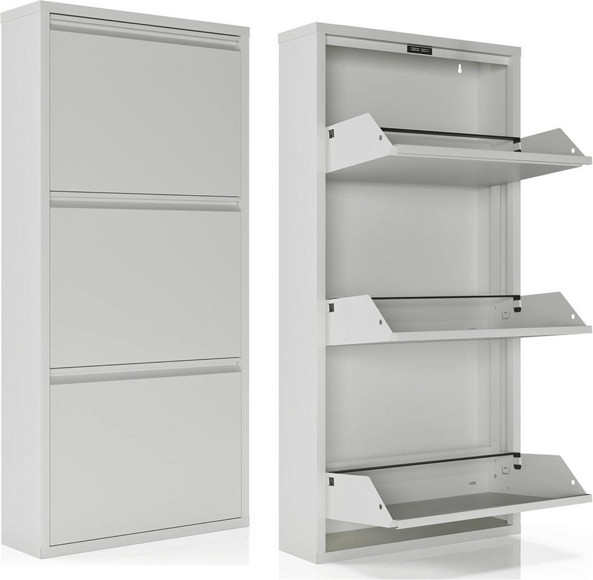 Schoenenkast Bodi 3-vaks Wit (set van 2) (8720061056182)