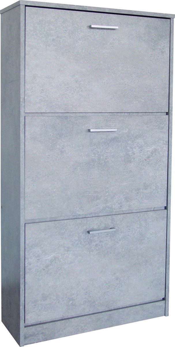 Schoenenkast Carini 3 laden - beton (5400860520260)