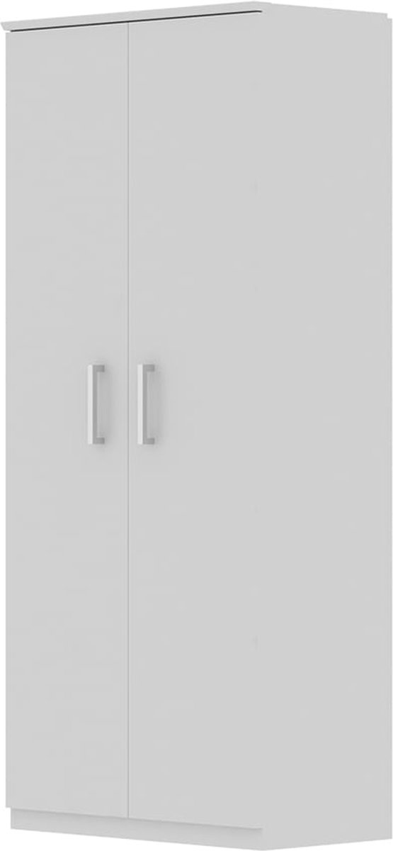 Schoenenkast Graham Wit - Breedte 80 cm - Hoogte 183 cm - Diepte 36 cm - Met planken - Met openslaande deuren (6097138962922)