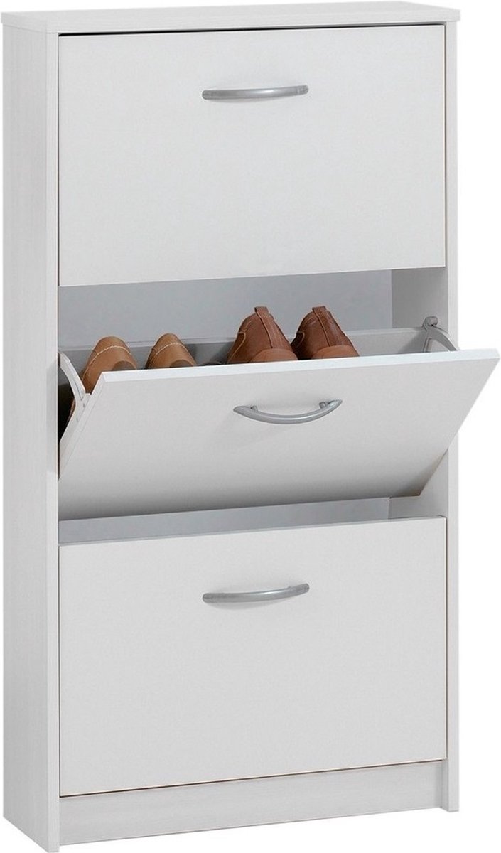 Schoenenkast Step 104 cm hoog in wit (8785269067323)