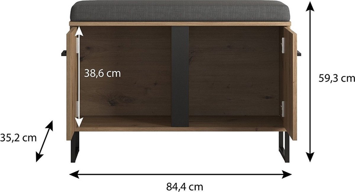 Schoenenkast met Zitkussen Karim (5404016461445)