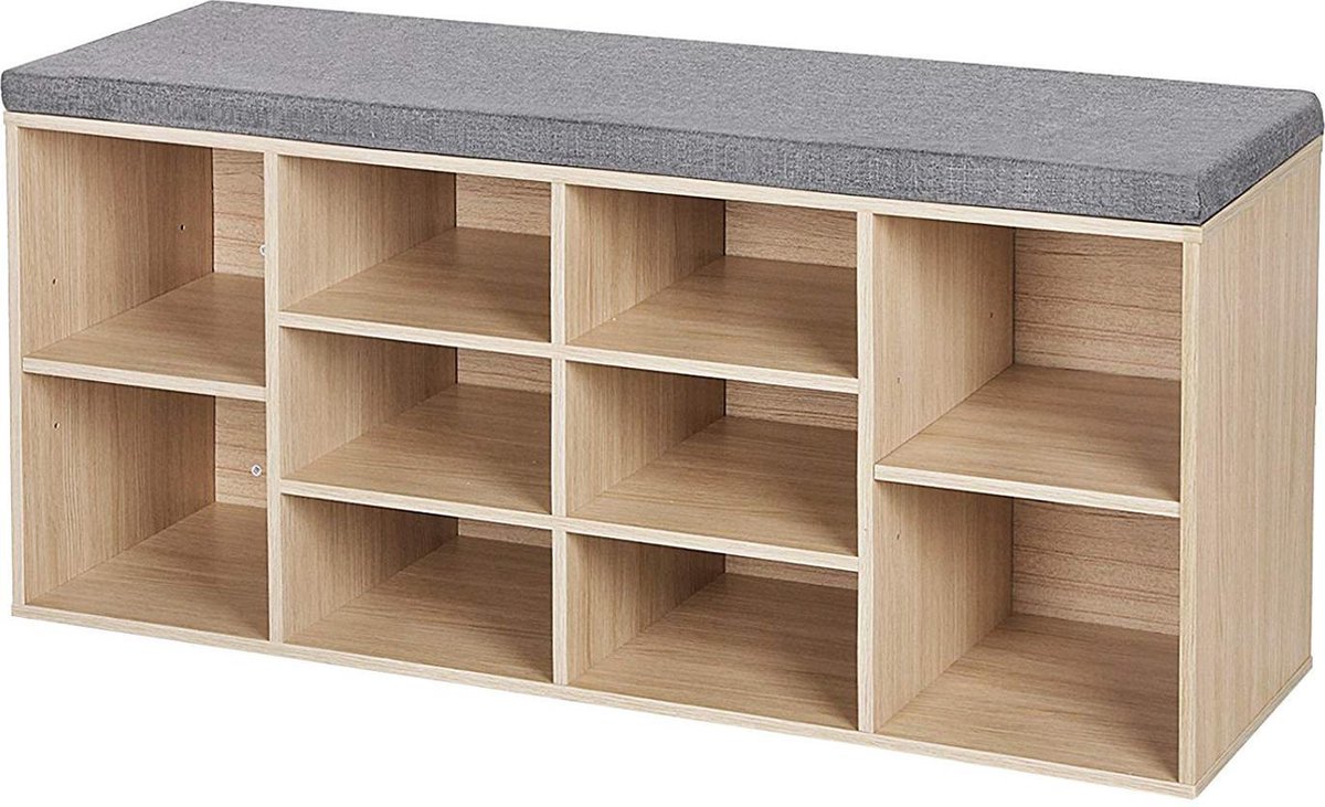 Schoenenkast met Zitvlak - Houtkleur (7439629536592)