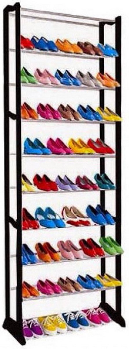 Schoenenrek - Schoenenkast - XXL - 30 paar schoenen - Zwart (8720086194043)