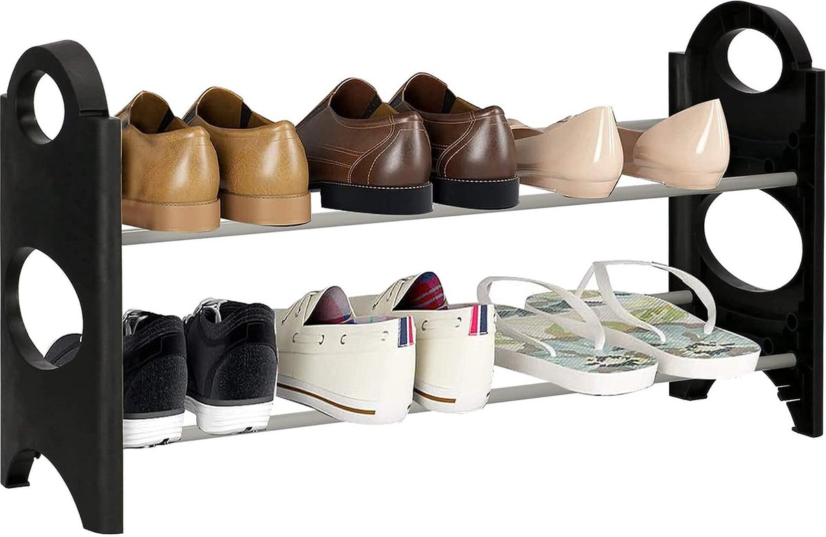 Schoenenrek - Stapelbaar - Verstelbaar - 6 paar - Zwart (8720707217656)