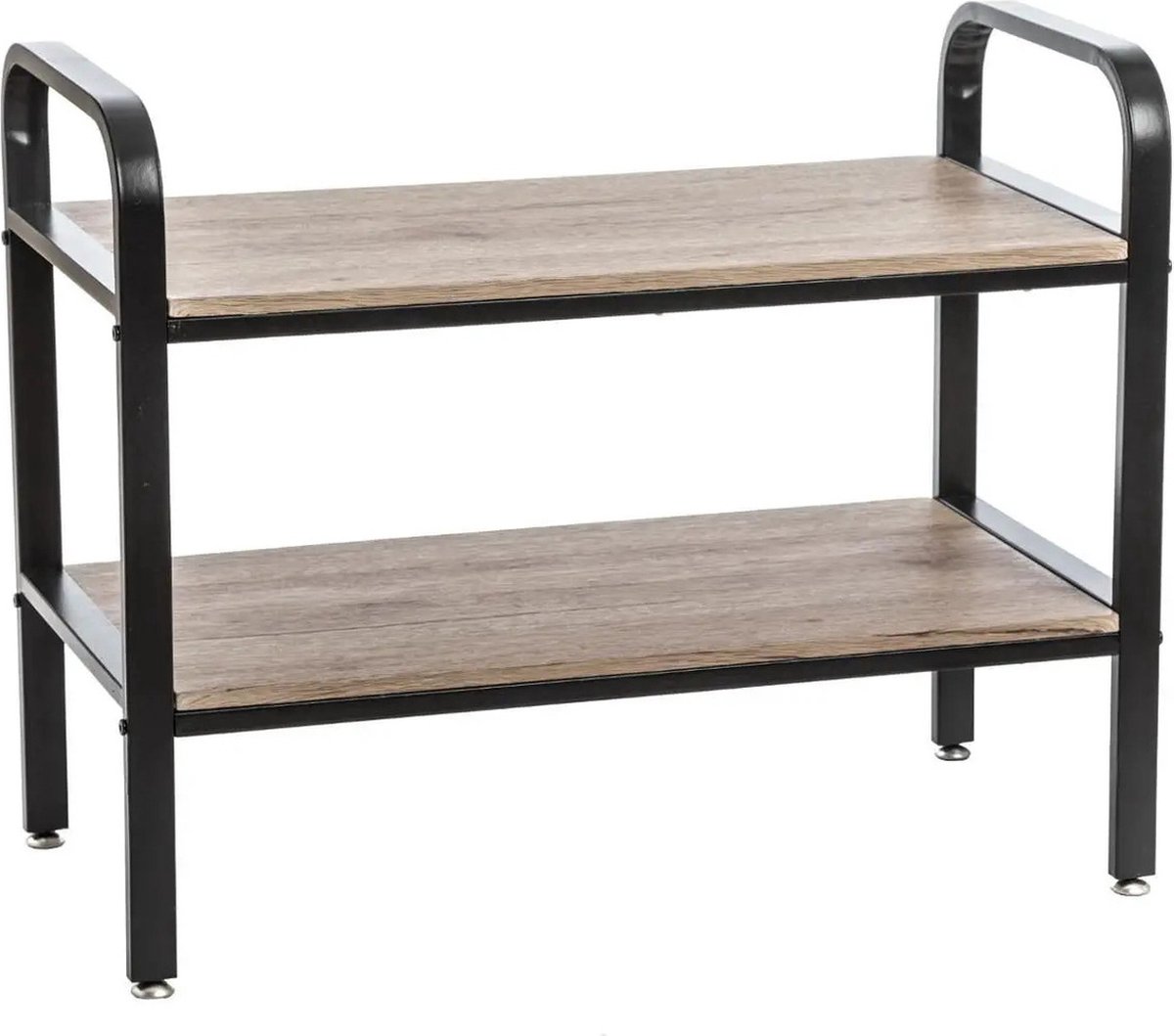 Schoenenrek/schoenenkast 6 paar schoenen 71,5 x 57,5 cm van metaal/hout - Schoenen opbergen - Schoenenrekken (3560238334775)