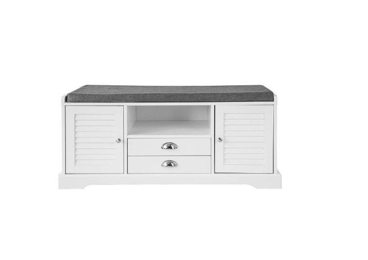Simpletrade Schoenenbank - Schoenenkast - Zitkussen -2 lades - 105x49x37 cm (7445902593503)