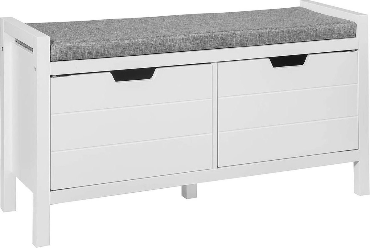Simpletrade Schoenenkast - MDF - Wit/grijs - 91x50x30 cm (7448121265299)
