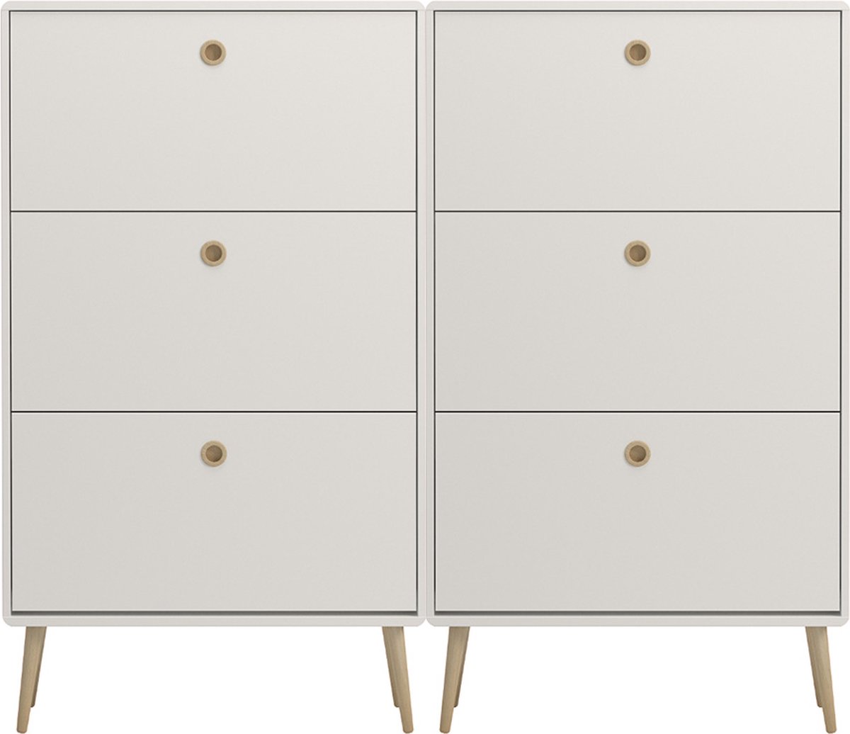 Softline schoenenkast 6 kleppen wit. (5715680001319)